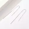 Сребърни обеци Elegant Line Drop picture - 5
