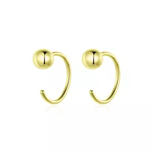 Сребърни обеци Golden Tiny Hoops