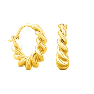 Сребърни обеци Golden Twisted Circle