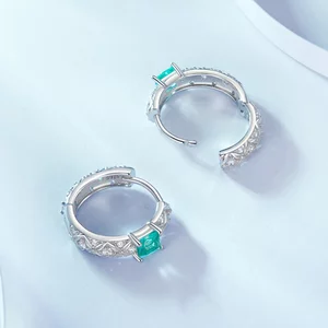 Сребърни обеци Green Gleam