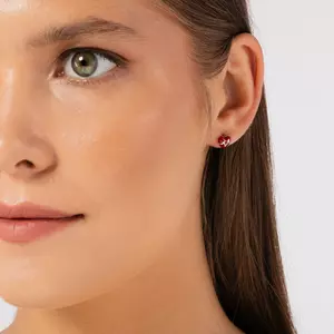 Сребърни обеци Heartbeat Studs