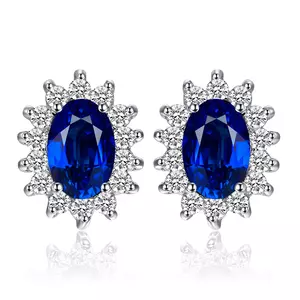 Сребърни обеци Kate's Elegant Sapphire