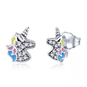 Сребърни обеци Little Shiny Unicorns
