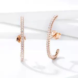 Сребърни обеци Rose Gold Big Studs