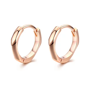 Сребърни обеци Rose Gold Fine Hoops