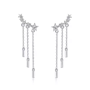 Сребърни обеци Silver Drop Stars