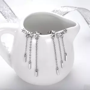 Сребърни обеци Silver Drop Stars