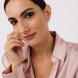 Сребърни обеци Small Gleaming Infinity Hoops