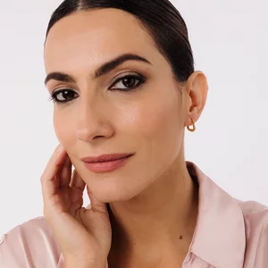 Сребърни обеци Small Golden Corrugated Circles