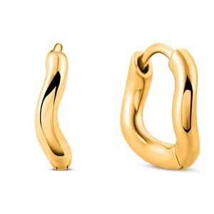 Сребърни обеци Small Golden Corrugated Circles