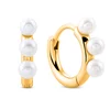 Сребърни обеци Three Small Pearls