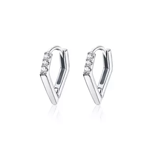 Сребърни обеци V Shape Hoops