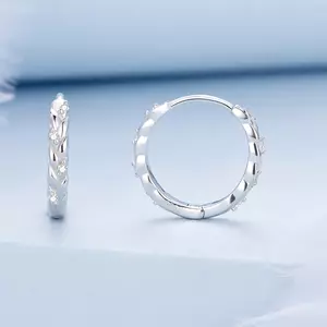 Сребърни плетени кристални обеци