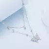 Сребърно колие двойна верига пенлива пеперуда picture - 2
