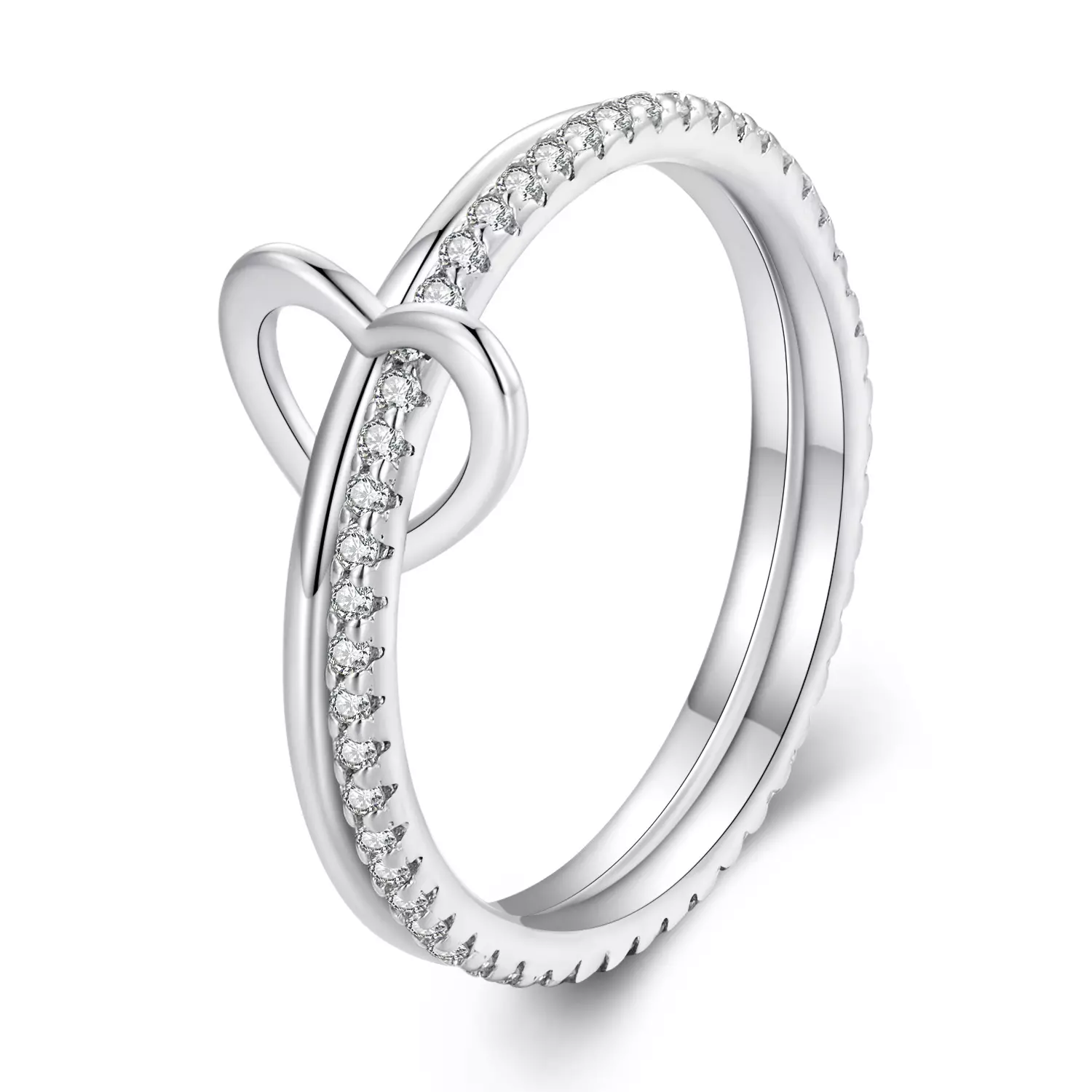Съвместим любовен сребърен пръстен