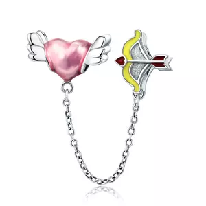 Талисманът от сребрo с обезопасителна верига Cupidon's Heart