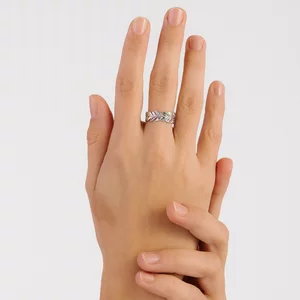 Цветен сребърен пръстен от перо