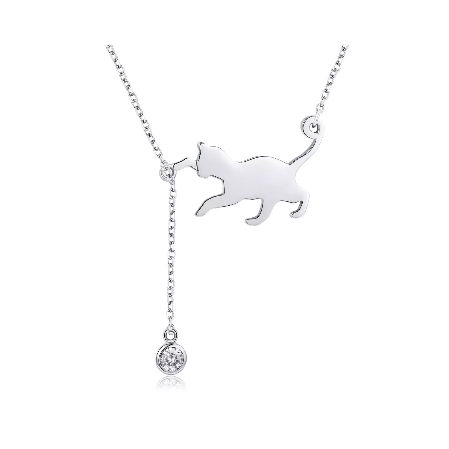 925 ezüst nyaklánc Playful Silver Cat