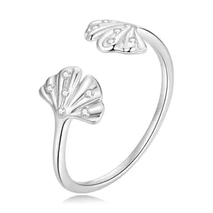 Állítható ezüstgyűrűs dupla tengeri kagyló