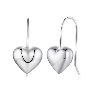 Big Simple Heart ezüst fülbevaló
