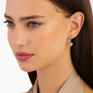 Big Simple Heart ezüst fülbevaló