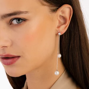 Cascading Waterfall Pearls ezüst fülbevaló