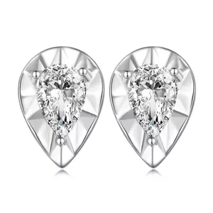 Egyszerű fehér csepp ezüst fülbevaló