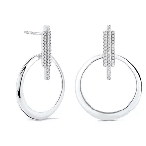 Elegáns kör ezüst fülbevaló