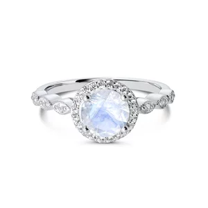 Ezüst álomszerű holdkő ezüst gyűrű
