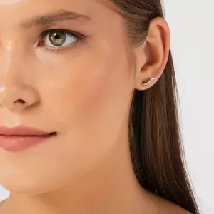 Ezüst hullámos fülbevaló