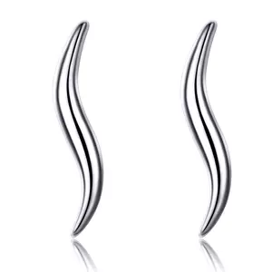 Ezüst hullámos fülbevaló