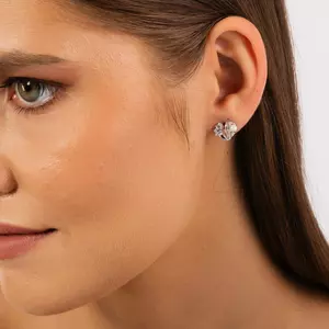 Ezüst Pinned Pearl fülbevaló