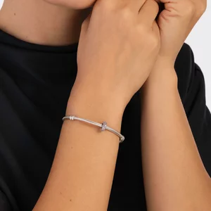 Ezüst talizmán a pasztell rózsaszín távolsághoz