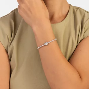 Ezüst talizmán virág szív