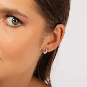 Ezüst Tear Drop kristály fülbevaló