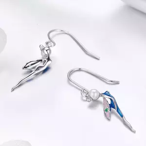 Gyönyörű Blue Fairy ezüst fülbevaló