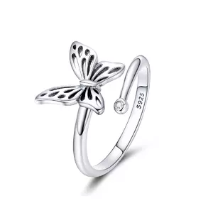 Gyönyörű Butterfly ezüst állítható gyűrű