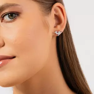 Imádnivaló macska ezüst fülbevaló