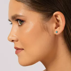 Kisméretű Türkiz Ball ezüst fülbevaló