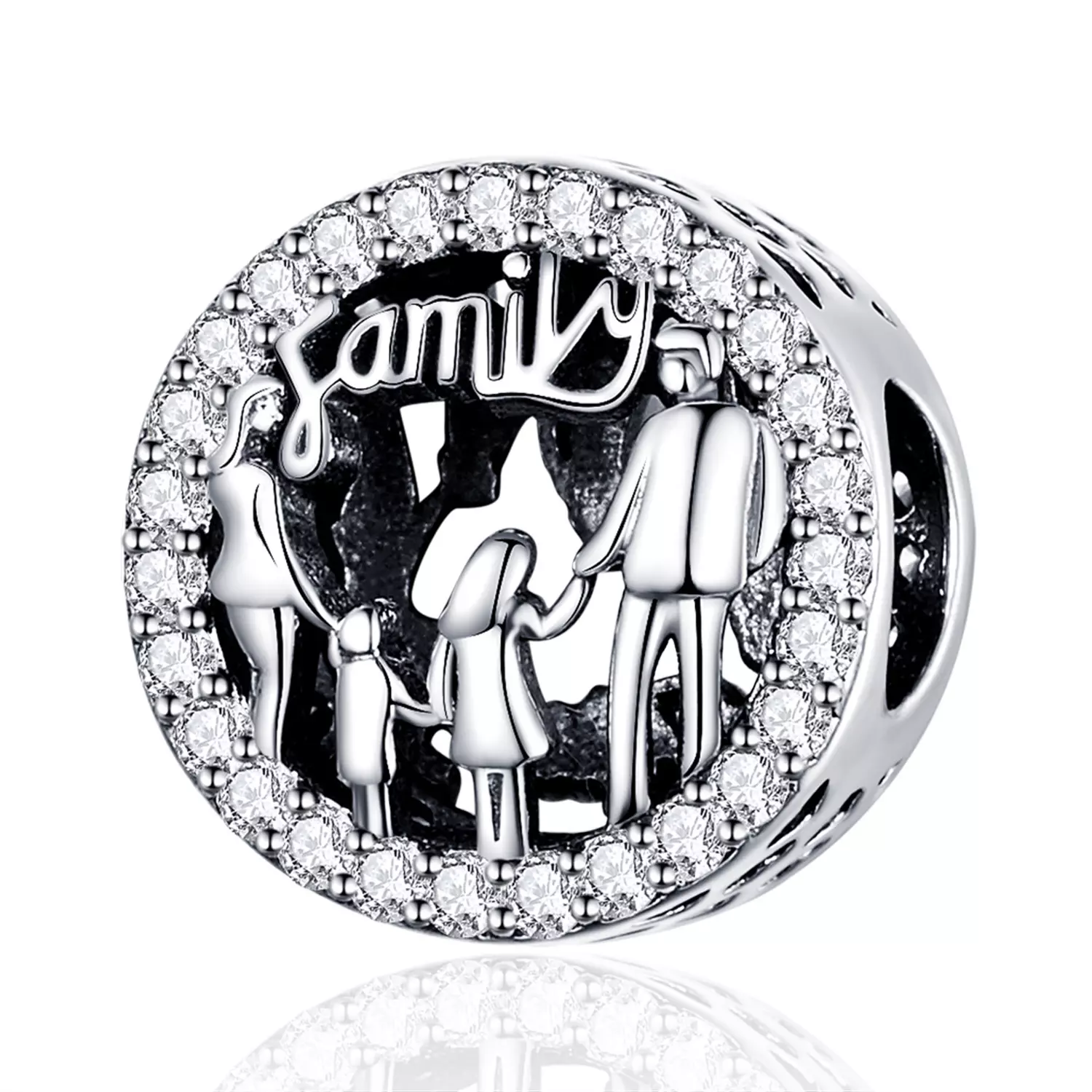 Négytagú család ezüst talizmán