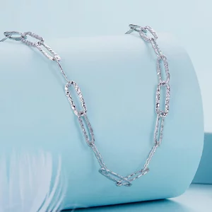 Ribbed Clips ezüst nyaklánc