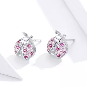 Romantikus LadyBug ezüst fülbevaló