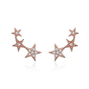 Rose Gold Stars ezüst fülbevaló