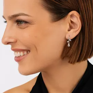 Rózsavirág ezüst fülbevaló