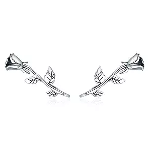 Rózsavirág ezüst fülbevaló