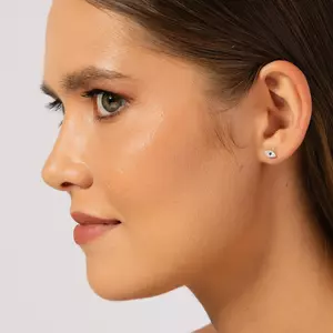 Studde Oval Eyes ezüst fülbevaló