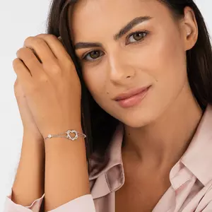 Sweet Double Hearts ezüst karkötő