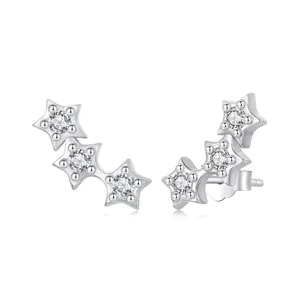 Triple Star Shine ezüst fülbevaló
