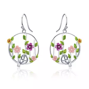 Virágzó Forest ezüst fülbevaló
