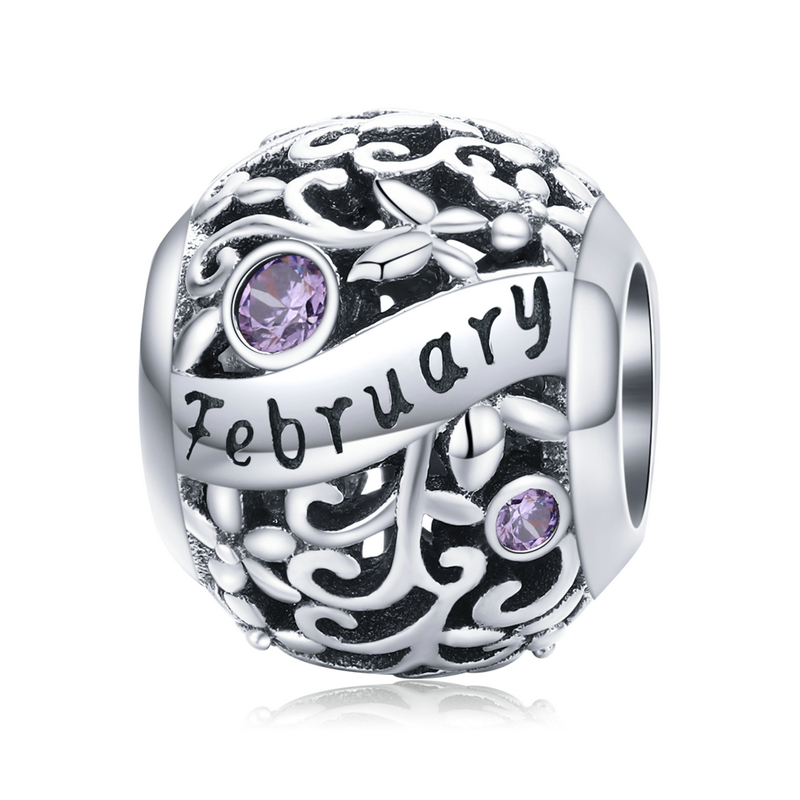 Talisman din argint Birthday Stone February